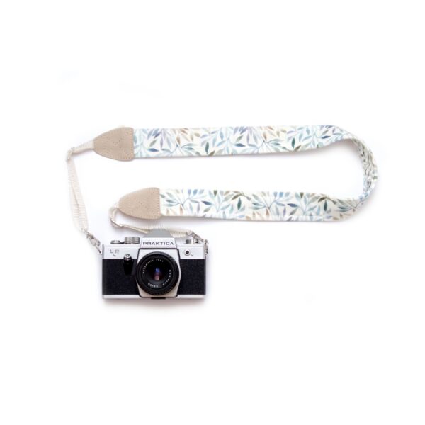 vegan camera strap attached to old camera